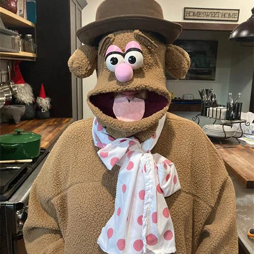 An incredible Fozzie Bear costume from the Muppets.