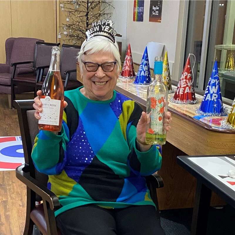 A lady enjoying at new year party