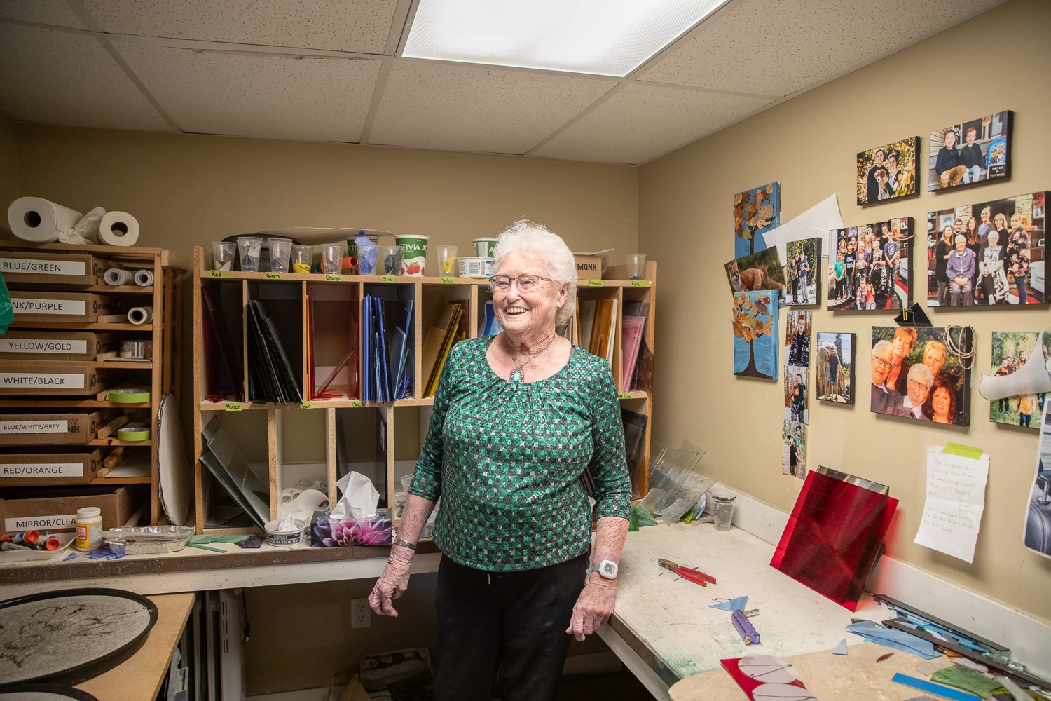 Nel smiling in her craft corner