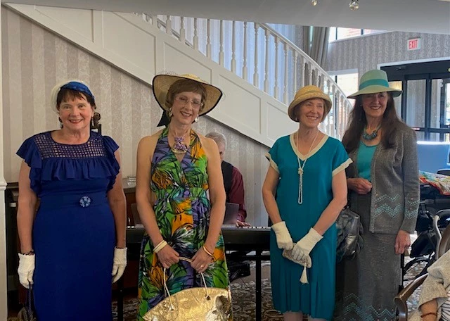 Seniors wearing vintage clothing